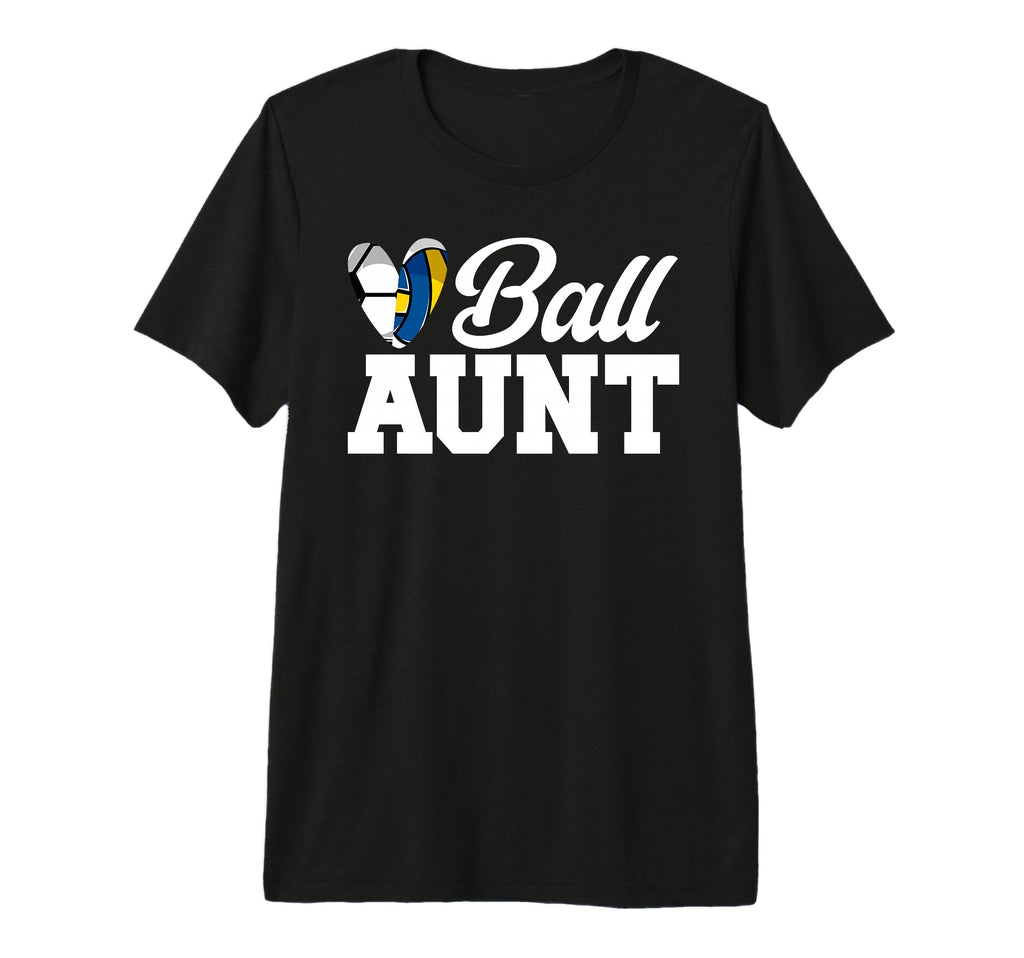 Ball Aunt Heart Volleyball Soccer Aunt T-Shirt - Streetwear Style Unisex