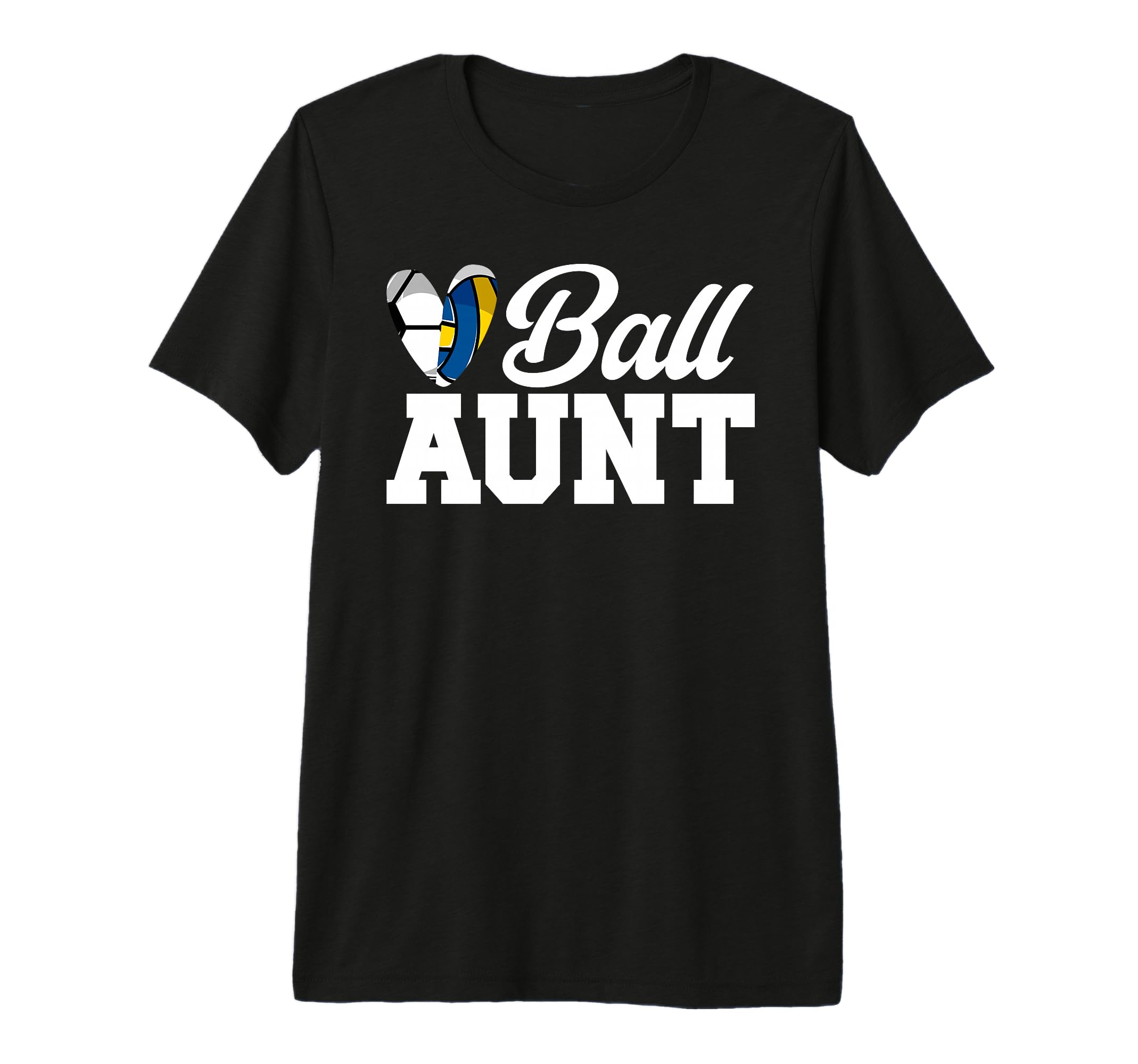 Ball Aunt Heart Volleyball Soccer Aunt T-Shirt - Streetwear Style Unisex
