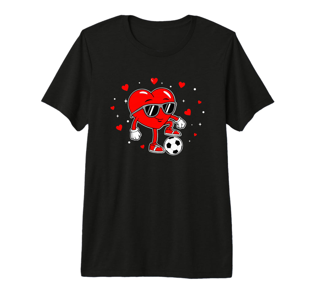 Heart Soccer Love Fun Football Vibes Tri T-Shirt - Unique Graphic Unisex