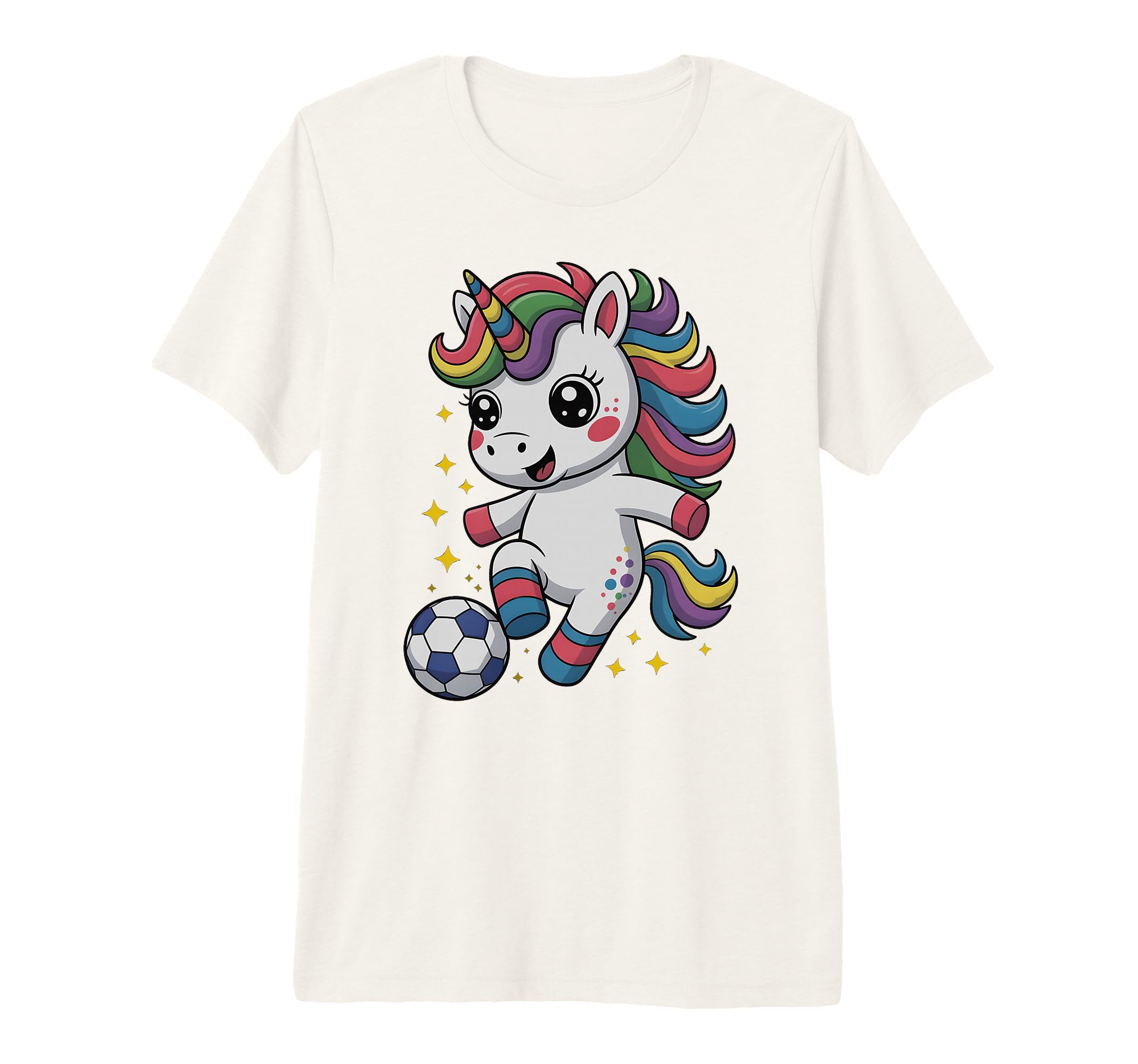 Kawaii Soccer Just Who Loves Unicorns T-Shirt - Graphic Print for Adults