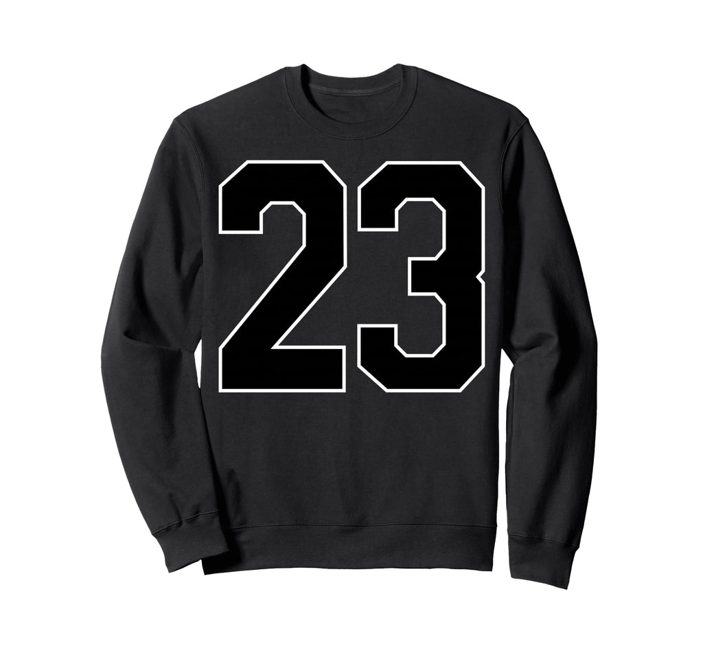 Black Sports Team Number 23 Fan Sweatshirt - Casual Everyday Wear Men Women