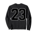 Black Sports Team Number 23 Fan Sweatshirt - Casual Everyday Wear Men Women