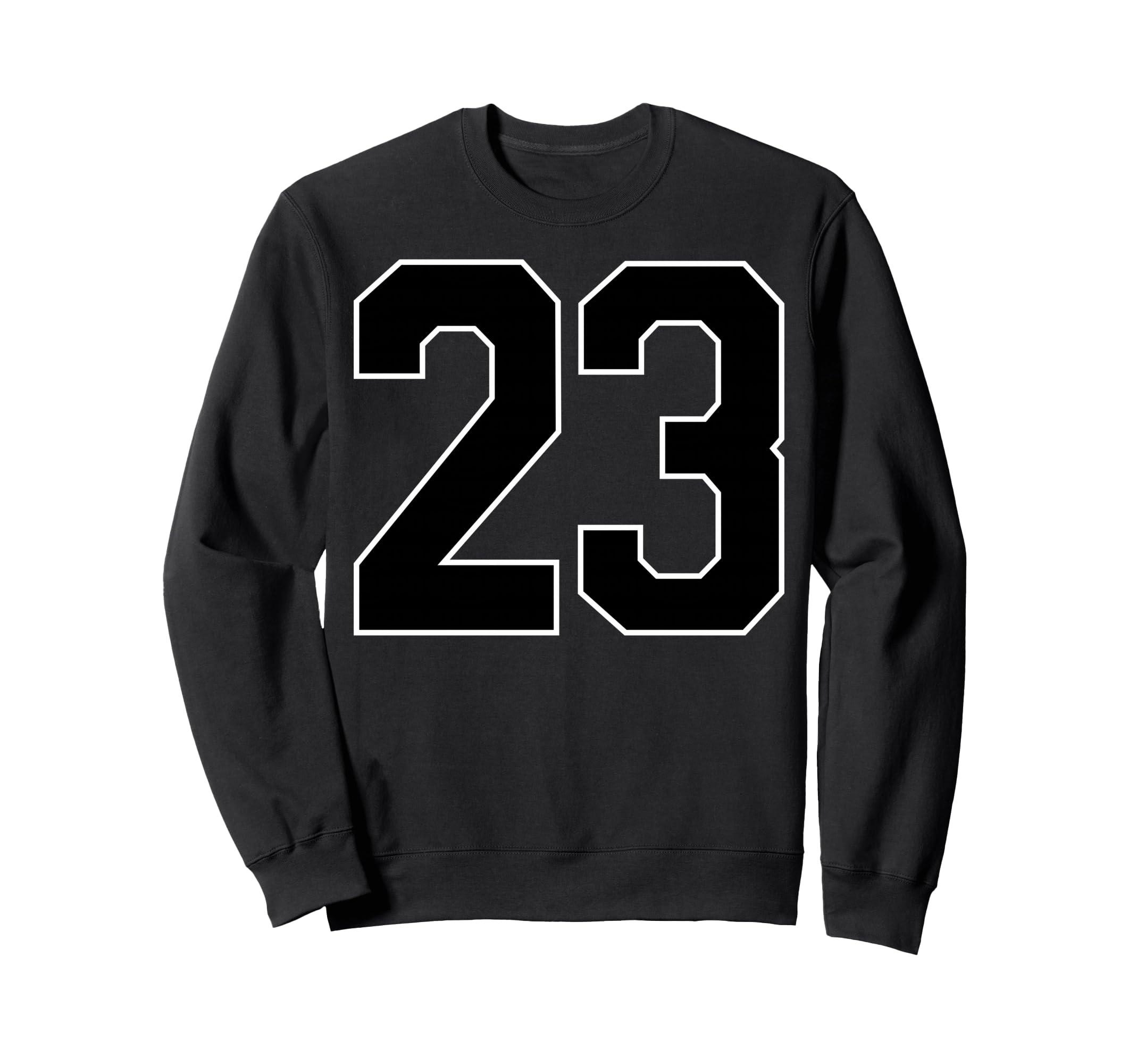 Black Sports Team Number 23 Fan Sweatshirt - Casual Everyday Wear Men Women