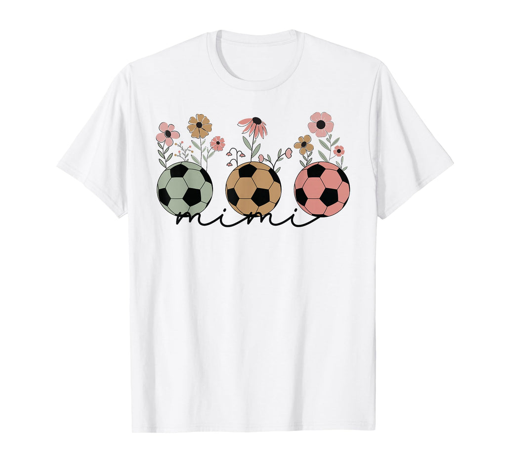 Soccer Mimi Grandma Wildflower Floral T-Shirt - Streetwear Style Men Women