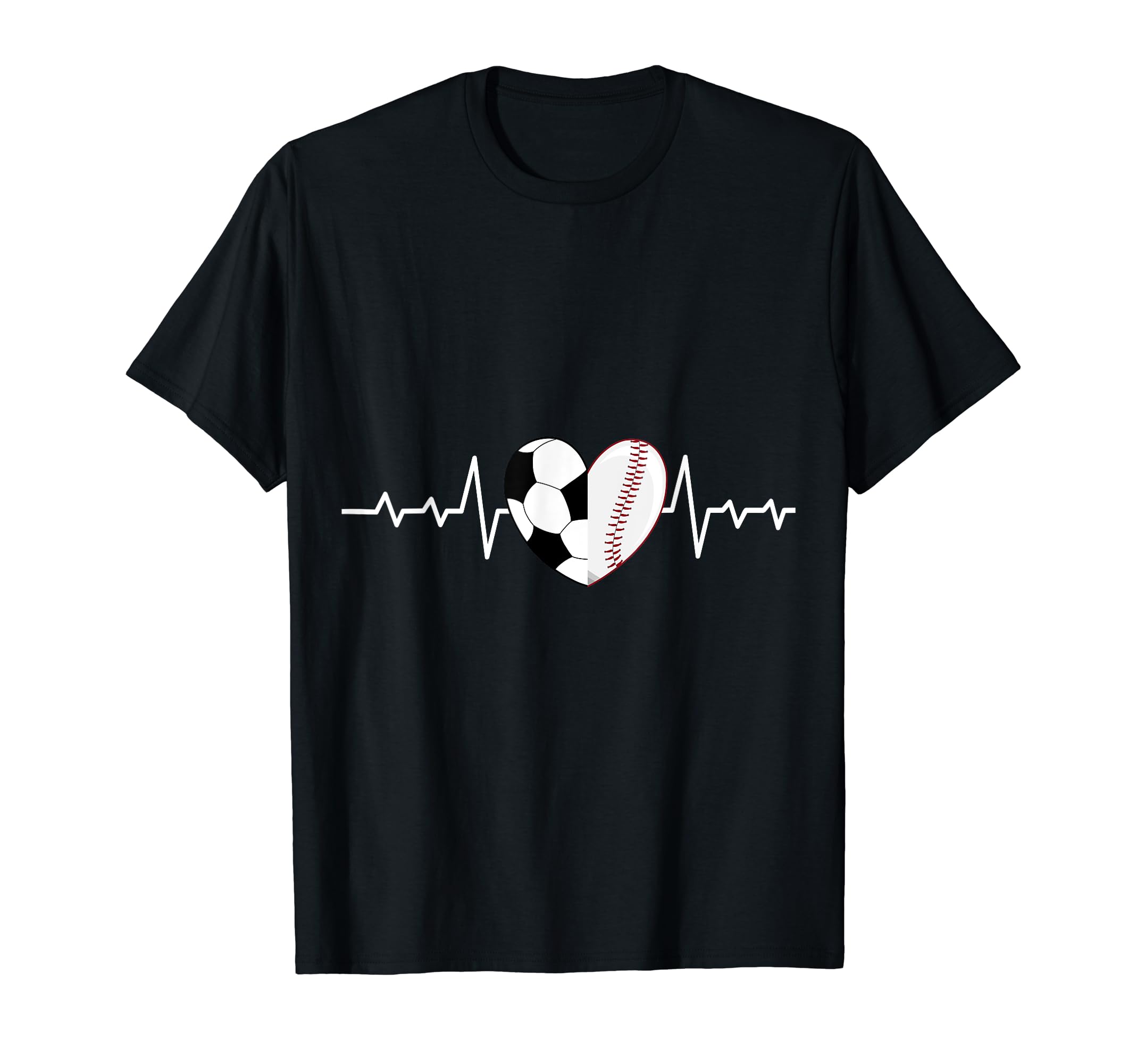 Football Heartbeat Baseball Heartbeat T-Shirt - Aesthetic Graphic Unisex