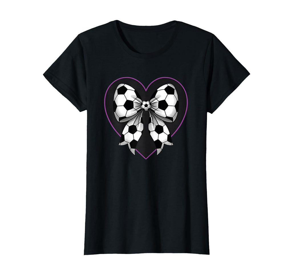 Soccer Coquette Bow Football Soccer T-Shirt - Minimalist Print Unisex