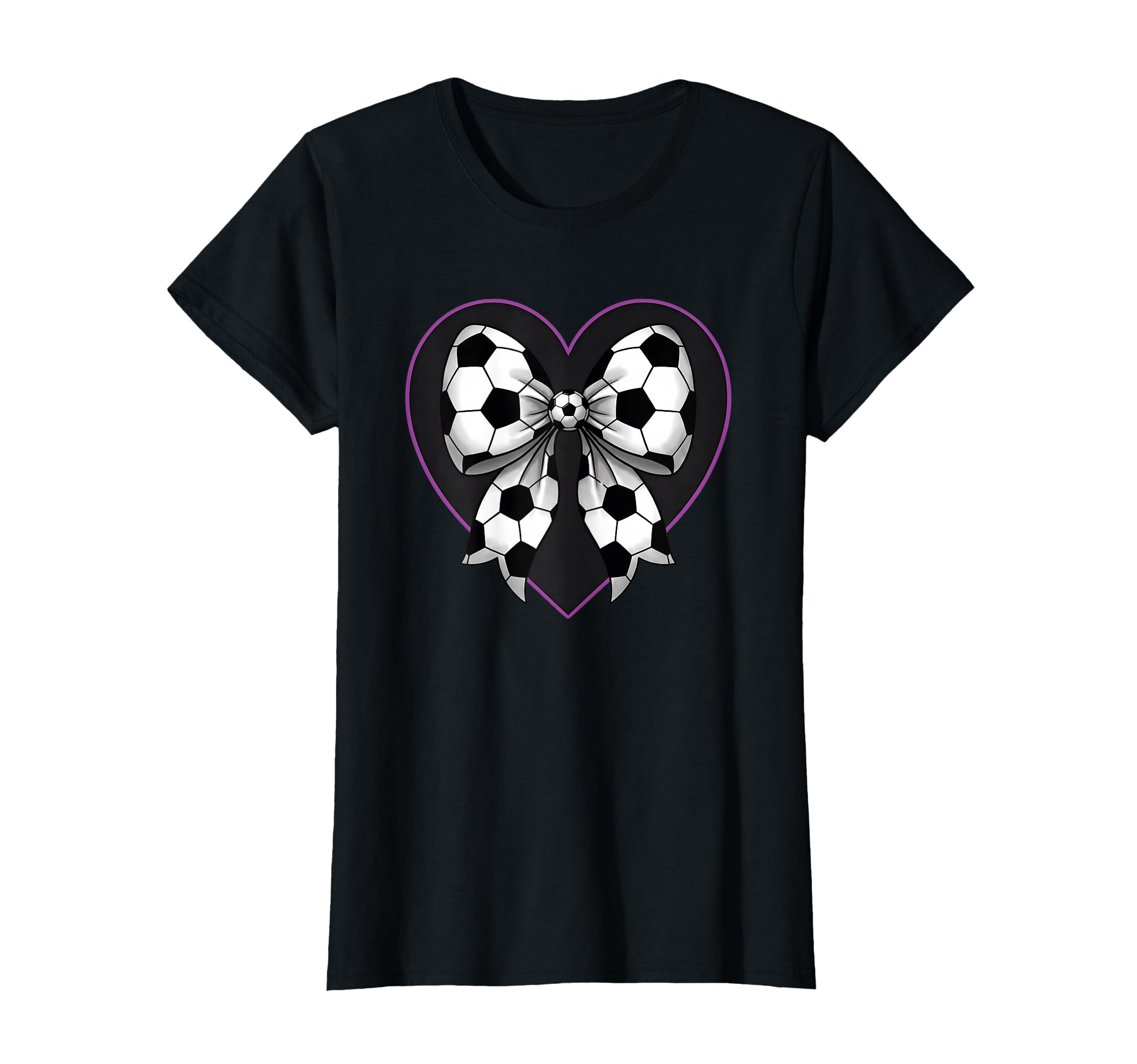 Soccer Coquette Bow Football Soccer Sports T-Shirt - Unique Graphic Unisex