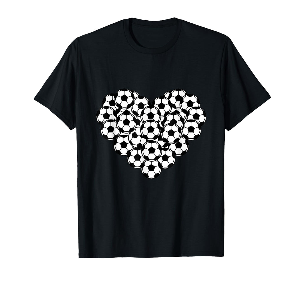 Heart Shaped Soccer Ball Pattern T-Shirt - Novelty Apparel Unisex