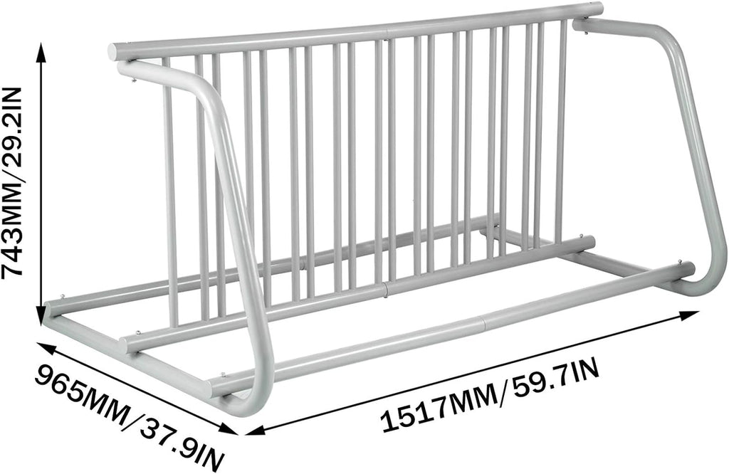 BestEquip 10 Holders Floor Bike Rack, 59" Length All-Steel Grid Bike Rack, 10-Bike Capacity Dual-Side Storage Stand for Garages Streets Yards Bike Events