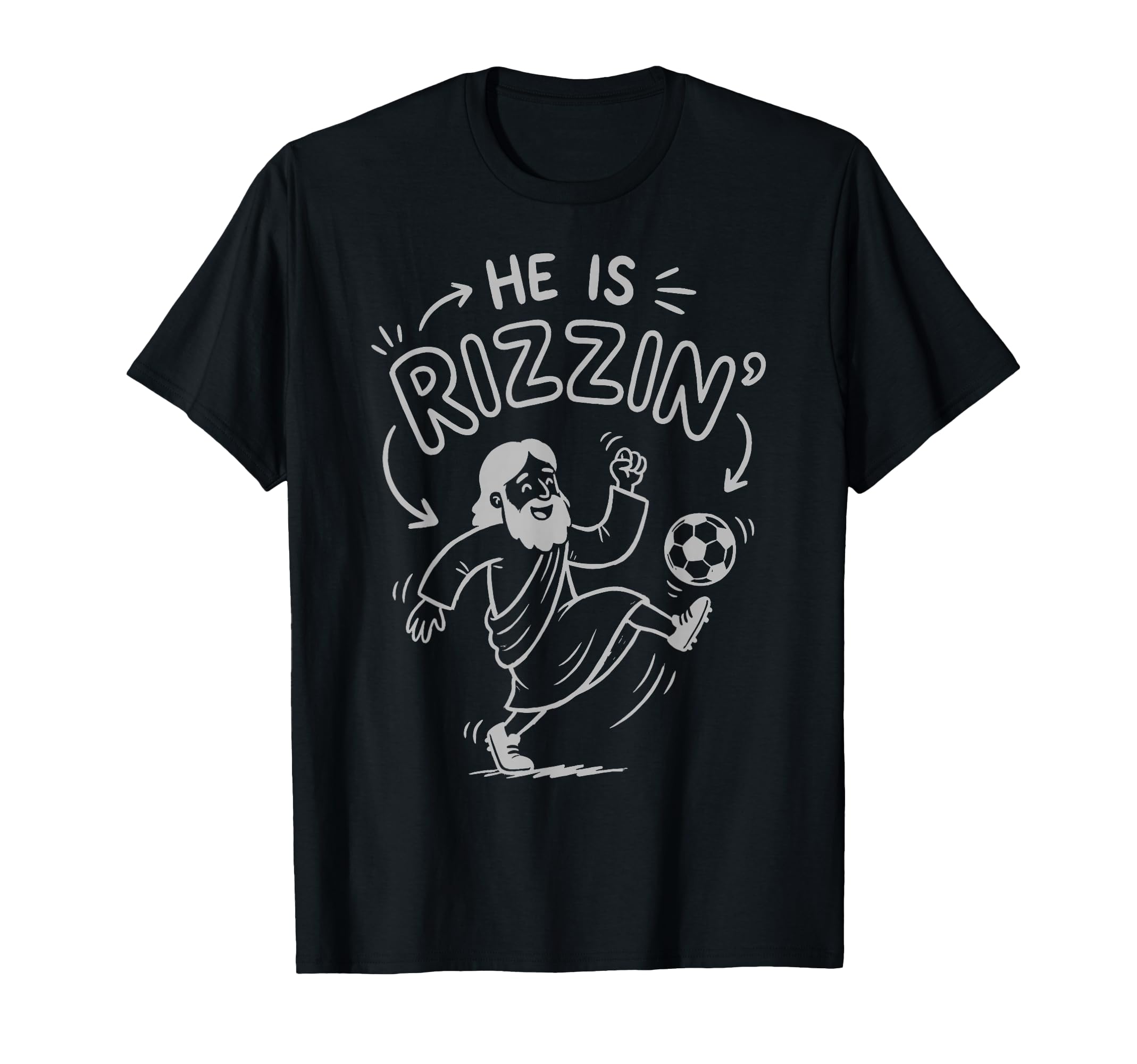 Funny Meme God Christian He Is Rizzin T-Shirt - Minimalist Print Unisex