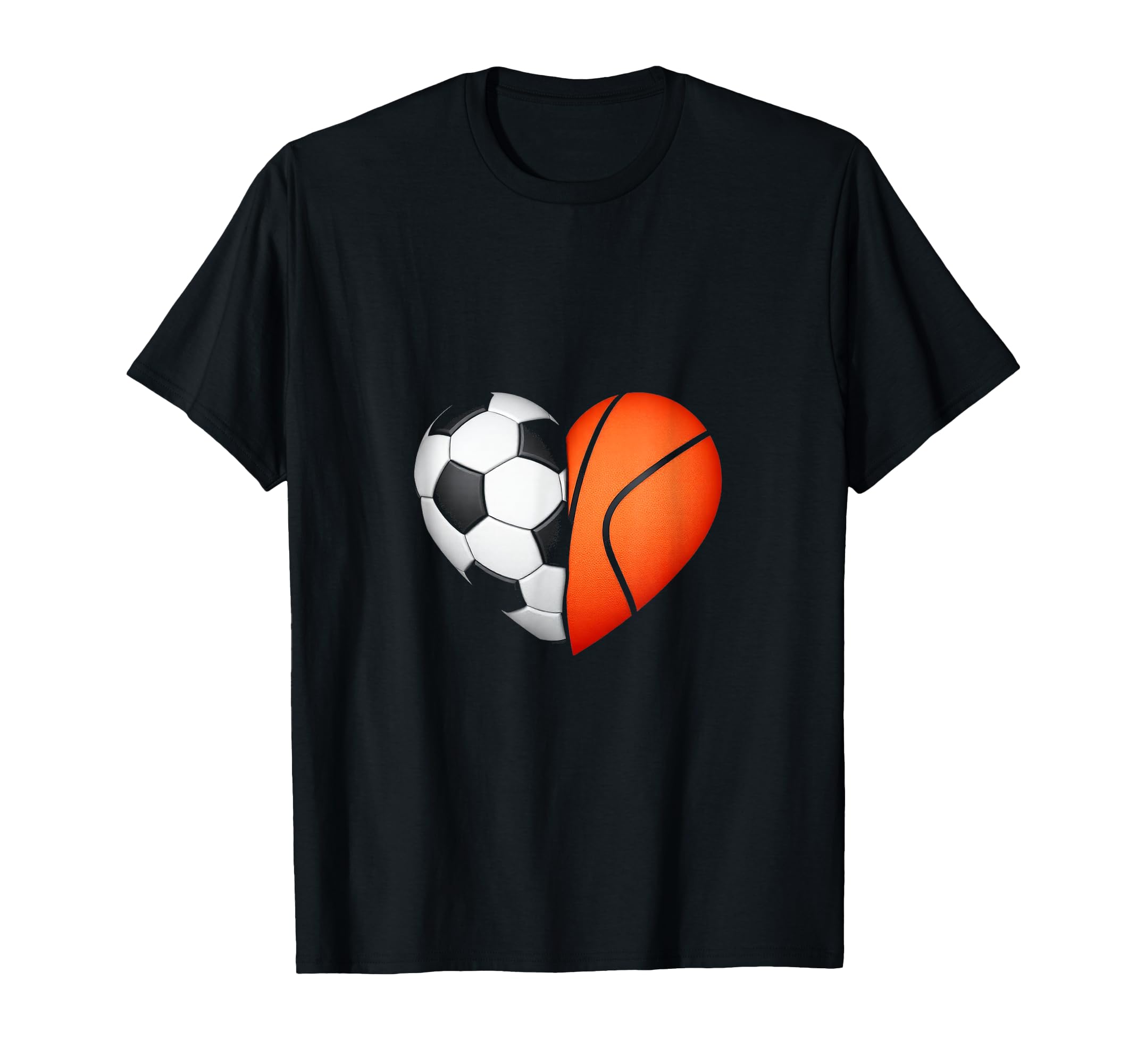 Split Heart Soccer Basketball T-Shirt - Streetwear Style Unisex