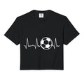Heartbeat Soccer Ball Comfort Colors Crop Hoodie - Graphic Print for Adults