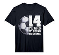 14 Years Being Awesome Soccer 14Th T-Shirt - Unique Graphic for Adults