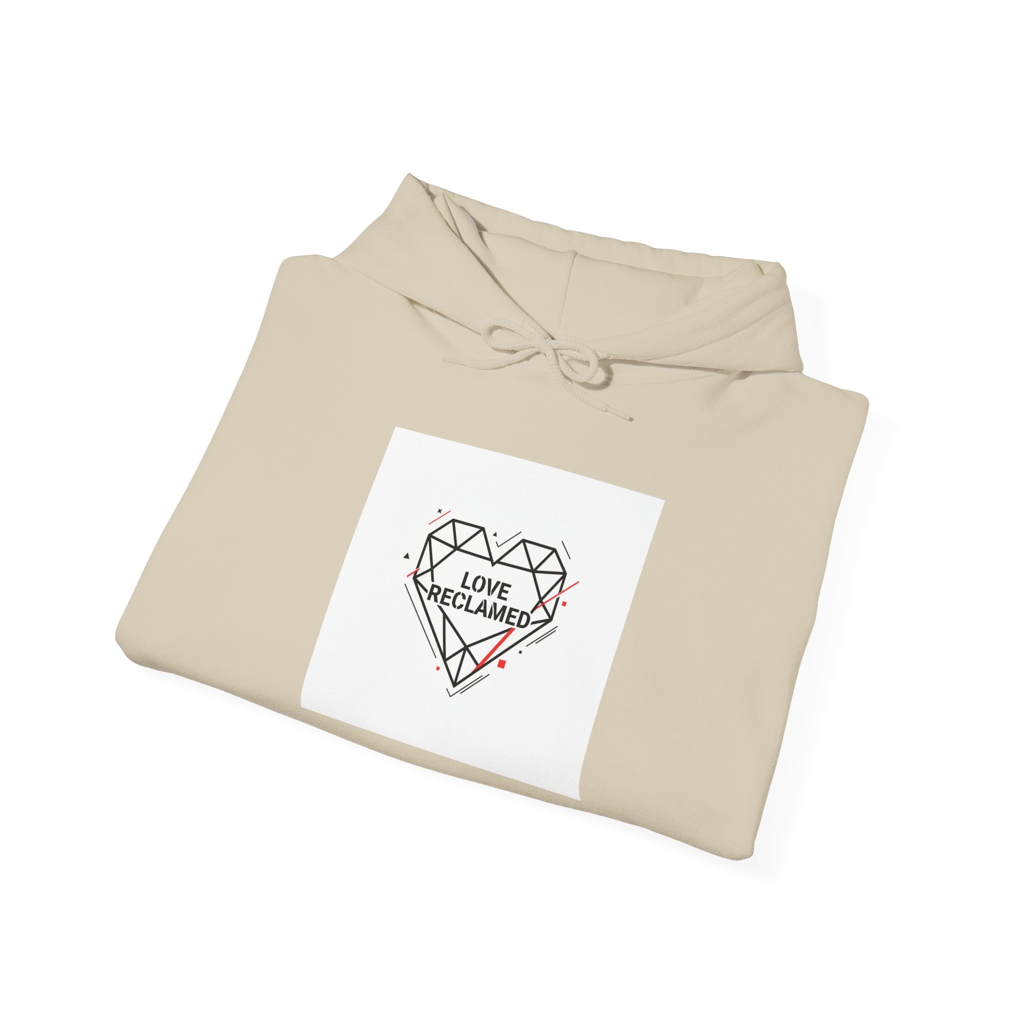 Minimal Geometric Heart Hoodie | modern heart design, punk heart
