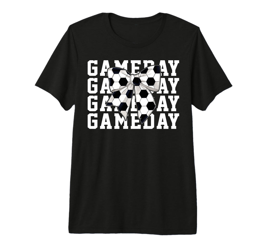 Soccer Lover Coquette Bow Game Day T-Shirt - Minimalist Print Men Women