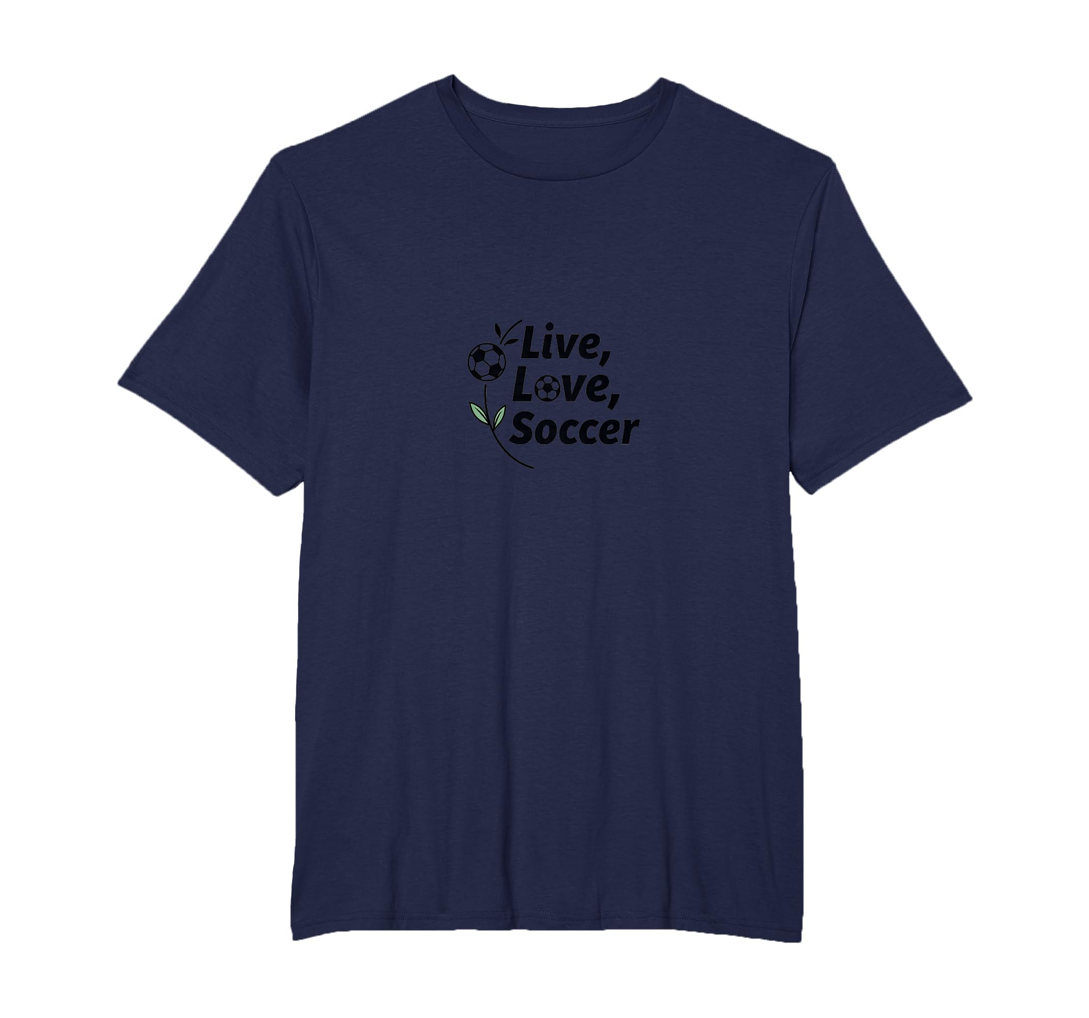 Live Love Soccer Womens Sports T-Shirt - Novelty Apparel for Adults