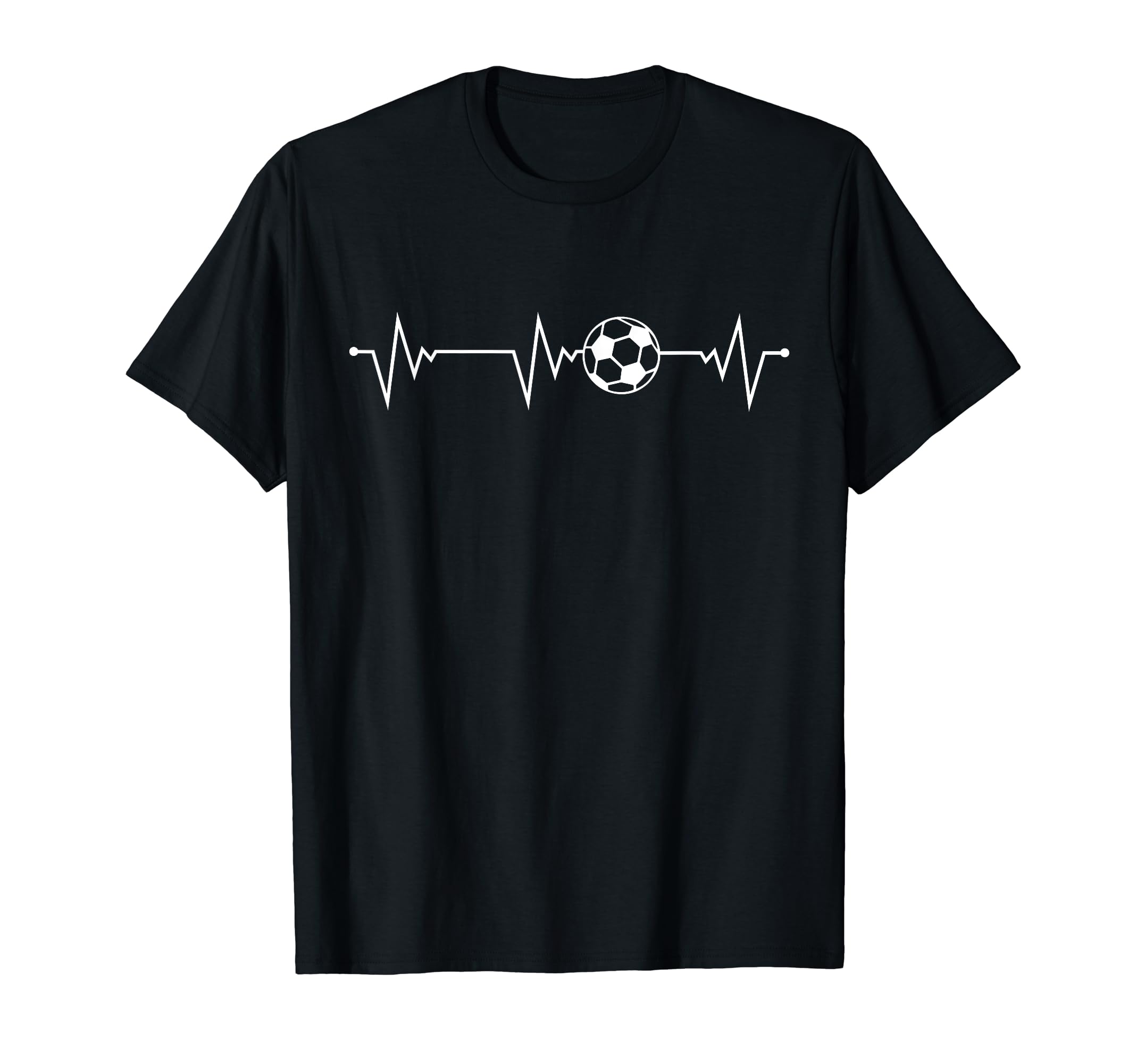 Heartbeat Soccer And Football And T-Shirt - Casual Everyday Wear for Adults