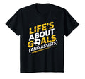 Lifes About Goals Soccer Player Funny T-Shirt - Minimalist Print Unisex
