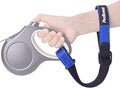 PetBonus Short Dog Leash, Safety Wrist Strap for Retractable Dog Leash, Reflective Design and Adjustable Soft Padded Handle, Extra Layer Security for Pet Stroller (Blue) 1 Pack
