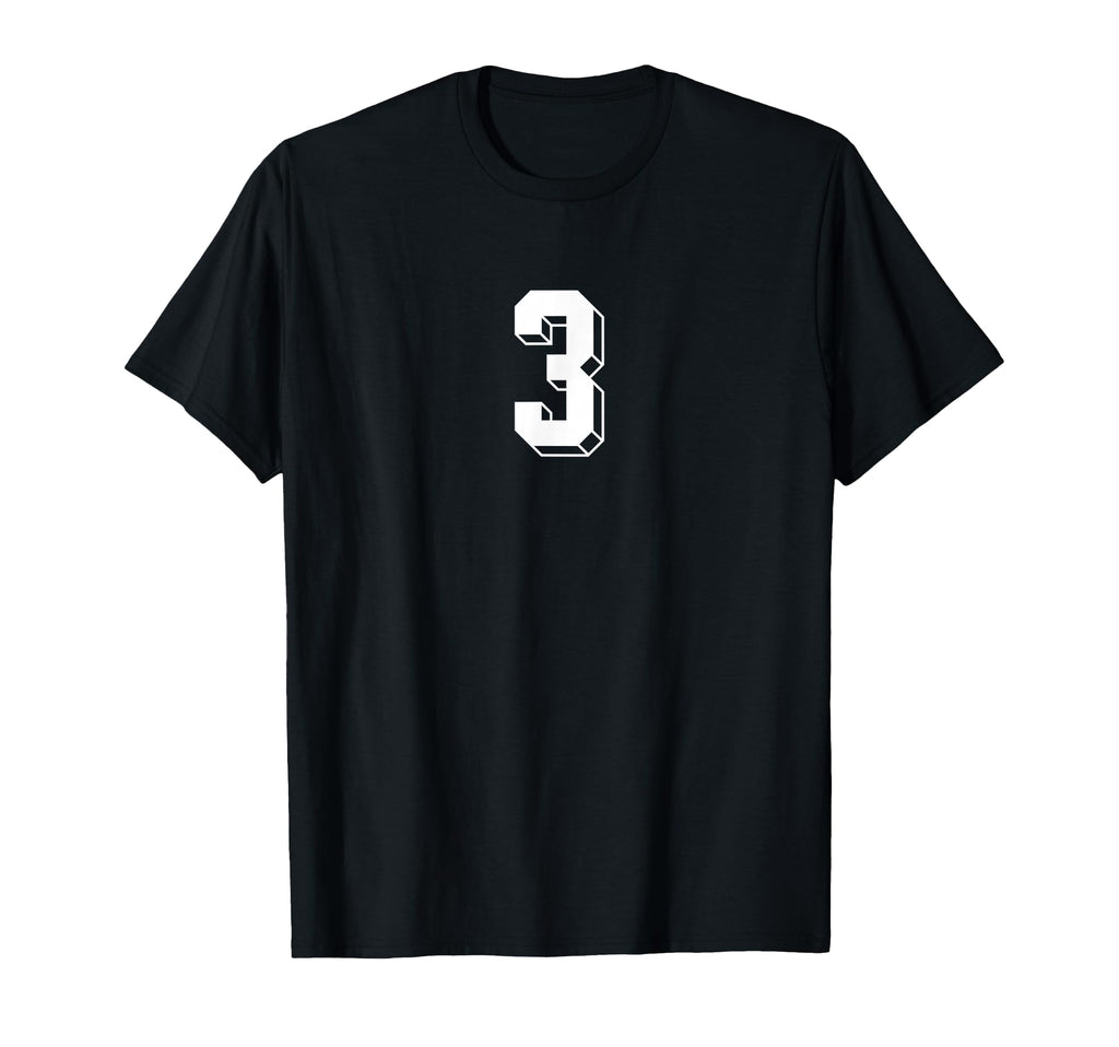 Number 3 80S 90S Soccer Team Jersey T-Shirt - Casual Everyday Wear Unisex