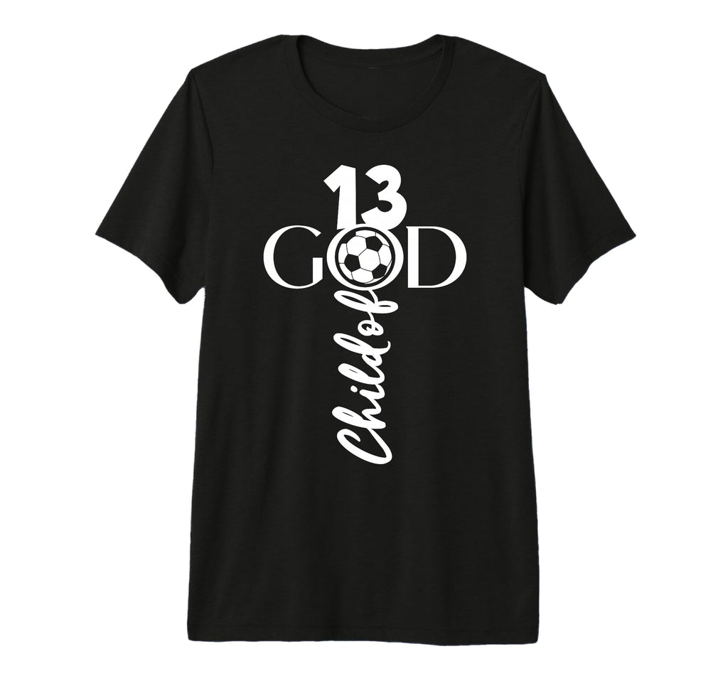 Jesus Christ 13 Years Child God Soccer T-Shirt - Novelty Apparel Unisex
