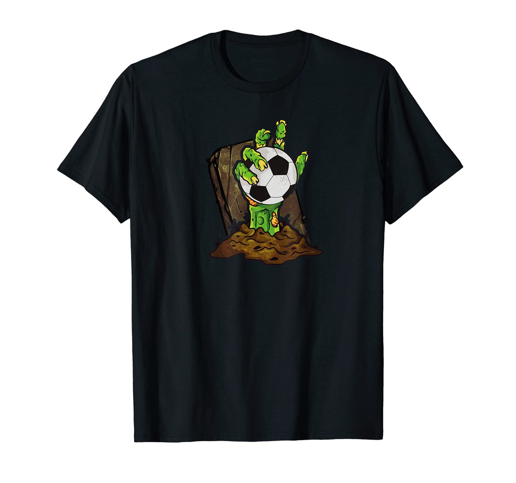 Zombie Soccer Player Funny Scary T-Shirt - Graphic Print Unisex