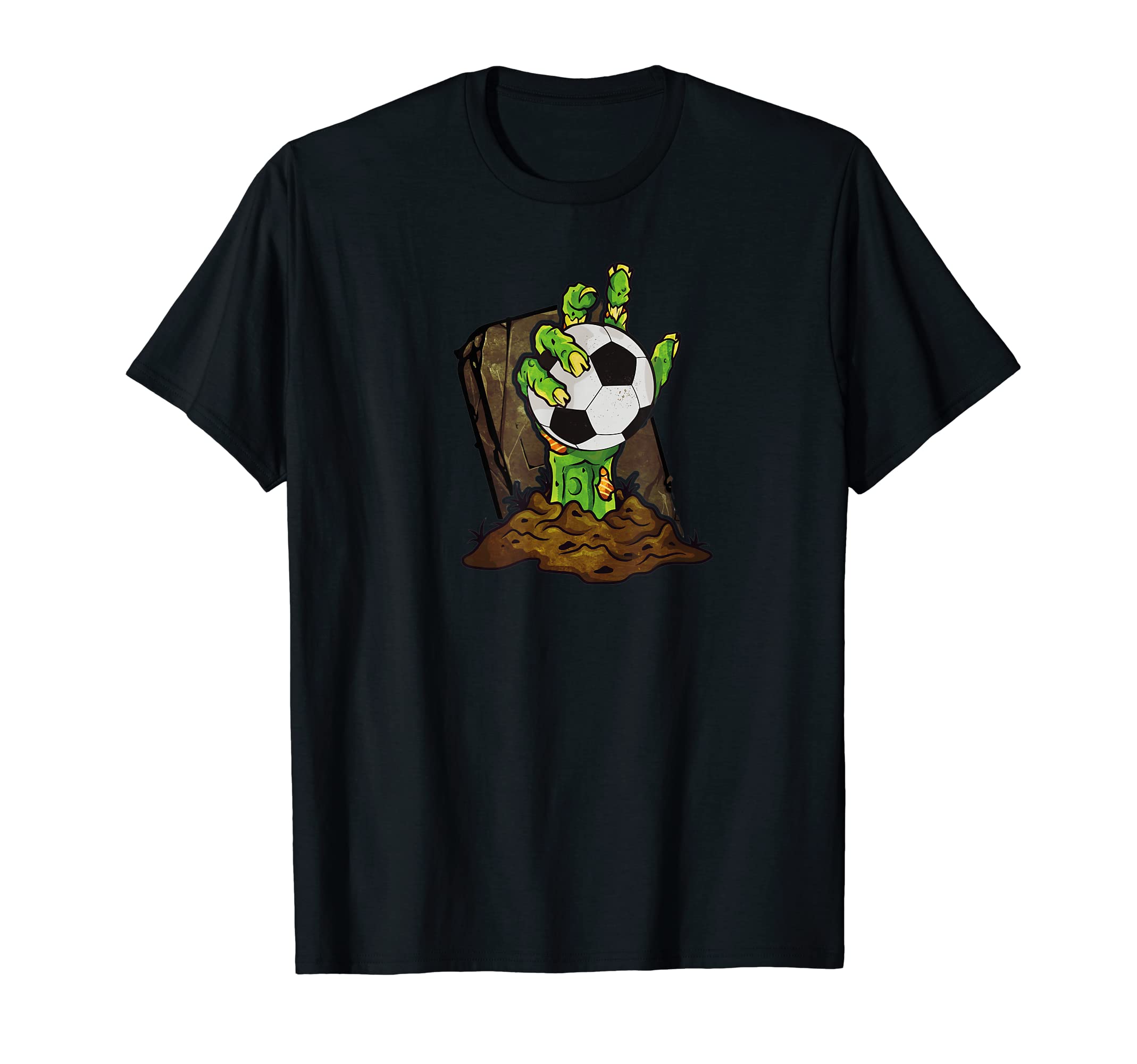 Zombie Soccer Player Funny Scary T-Shirt - Graphic Print Unisex