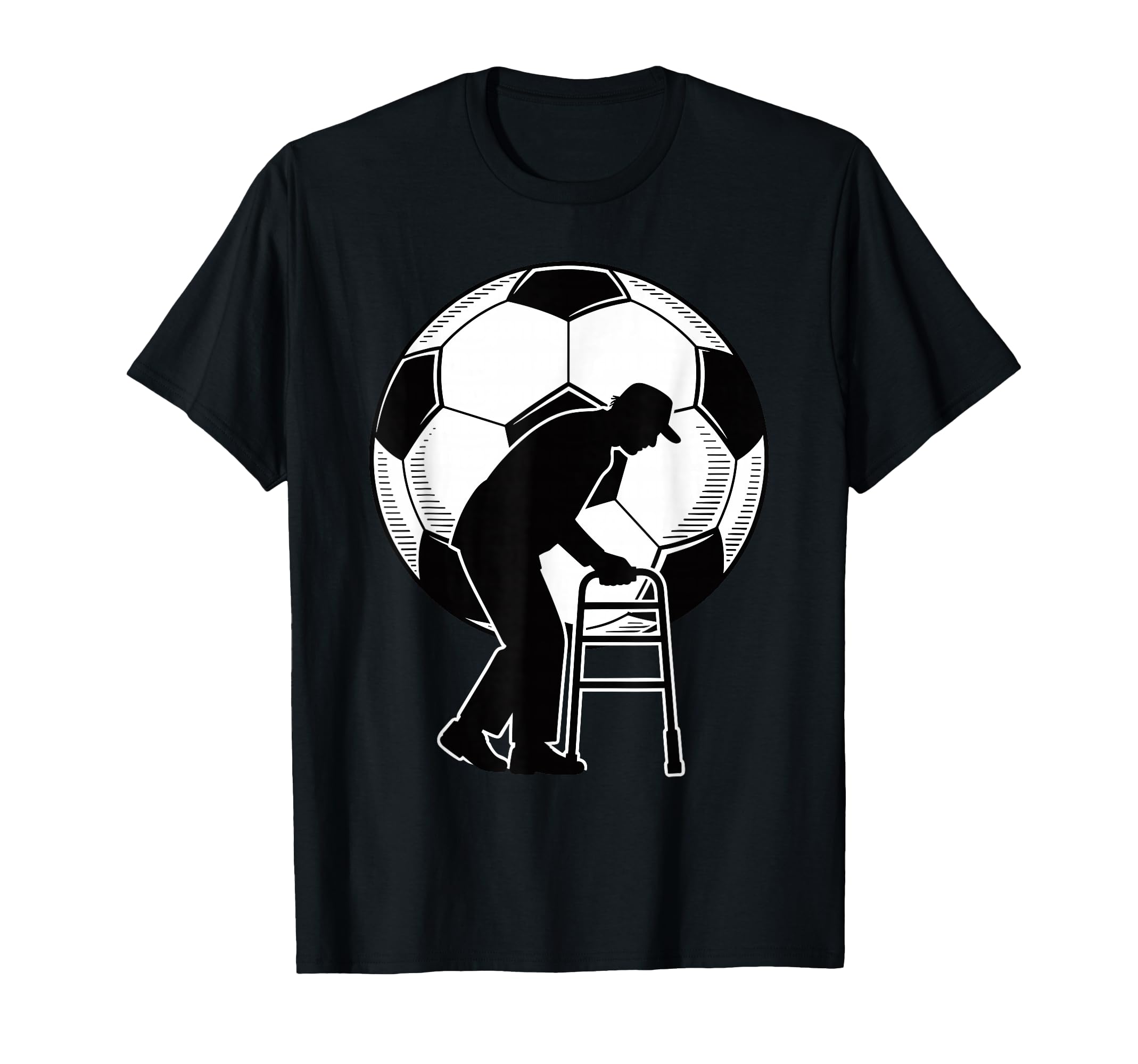 Old Silhouette Soccer Ball Football T-Shirt - Unique Graphic Men Women