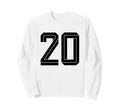 20 White Number 20 Sports Fan Soccer Sweatshirt - Minimalist Print Unisex