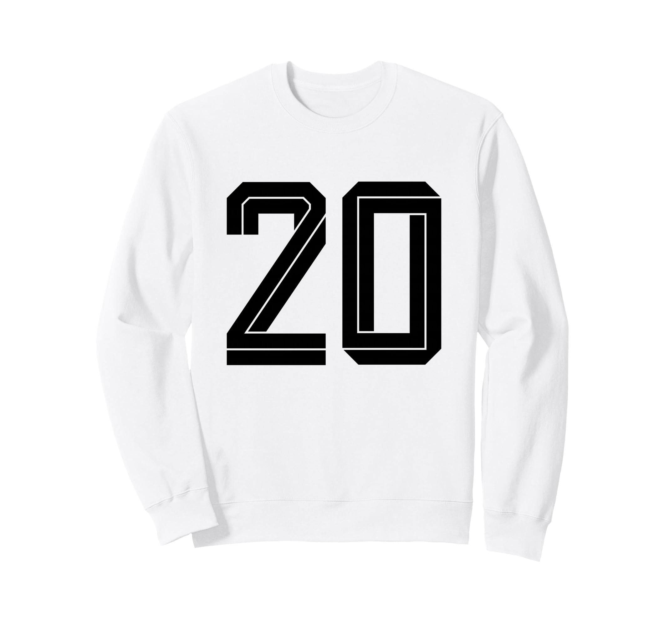 20 White Number 20 Sports Fan Soccer Sweatshirt - Minimalist Print Unisex