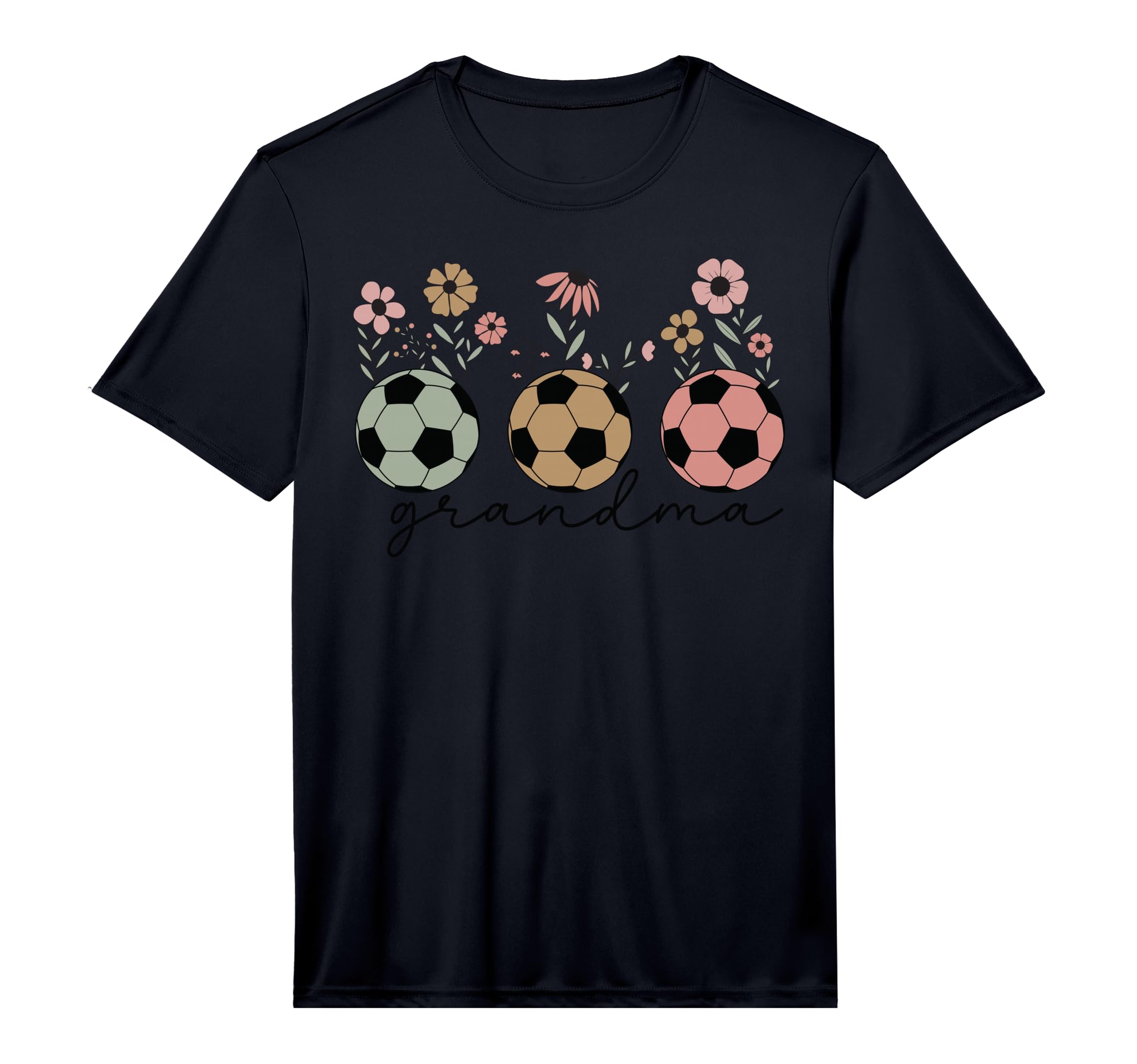 Mens Soccer Grandma Wildflower Floral T-Shirt - Novelty Apparel Unisex