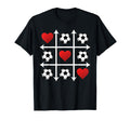 Soccer Valentine Heart Tic Tac Toe Love T-Shirt - Streetwear Style Unisex