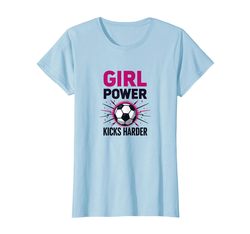 Power Kicks Harder Soccer T-Shirt - Casual Everyday Wear for Adults
