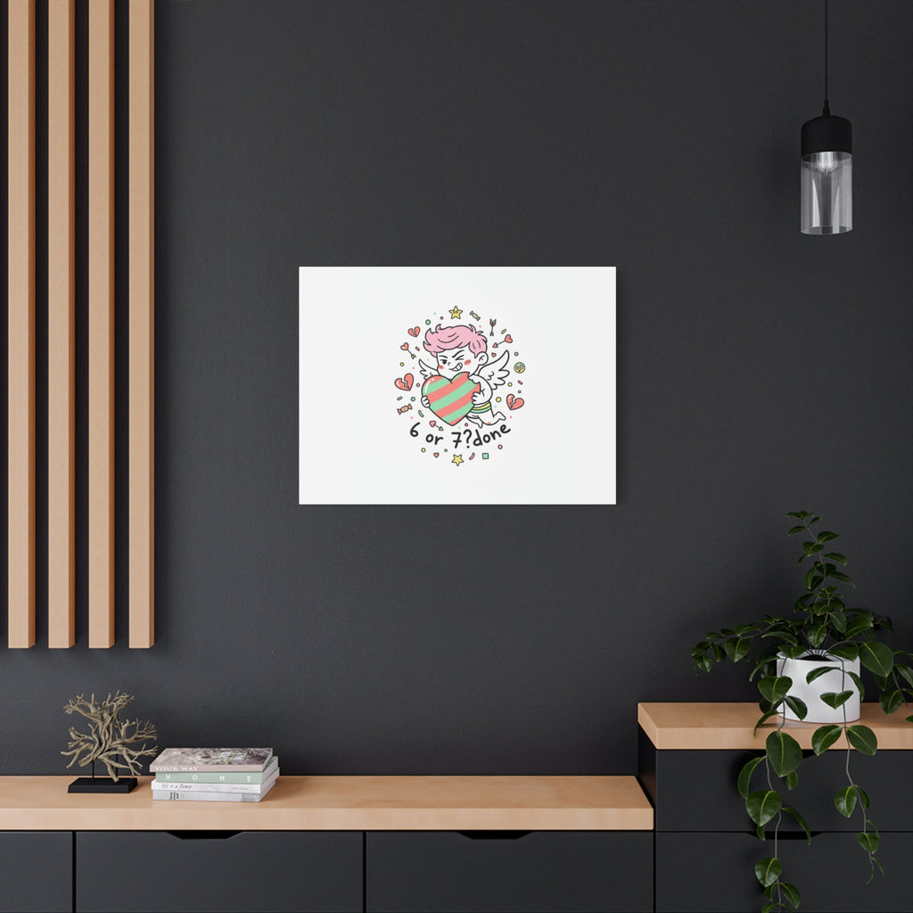 Weird Cupid heart illustration Canvas | Weird Valentine, quirky chaotic love