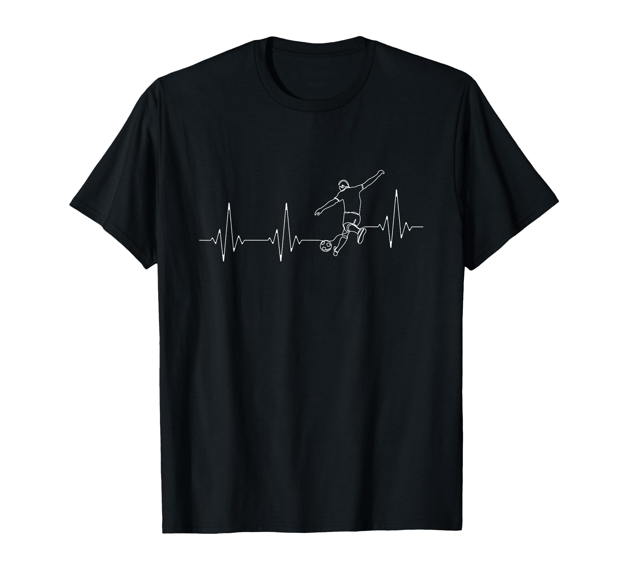 Soccer Shot Striker Heartbeat Soccer T-Shirt - Aesthetic Graphic Men Women