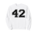 Number 42 Varsity Distressed Sport Sweatshirt - Fun Novelty Design Unisex