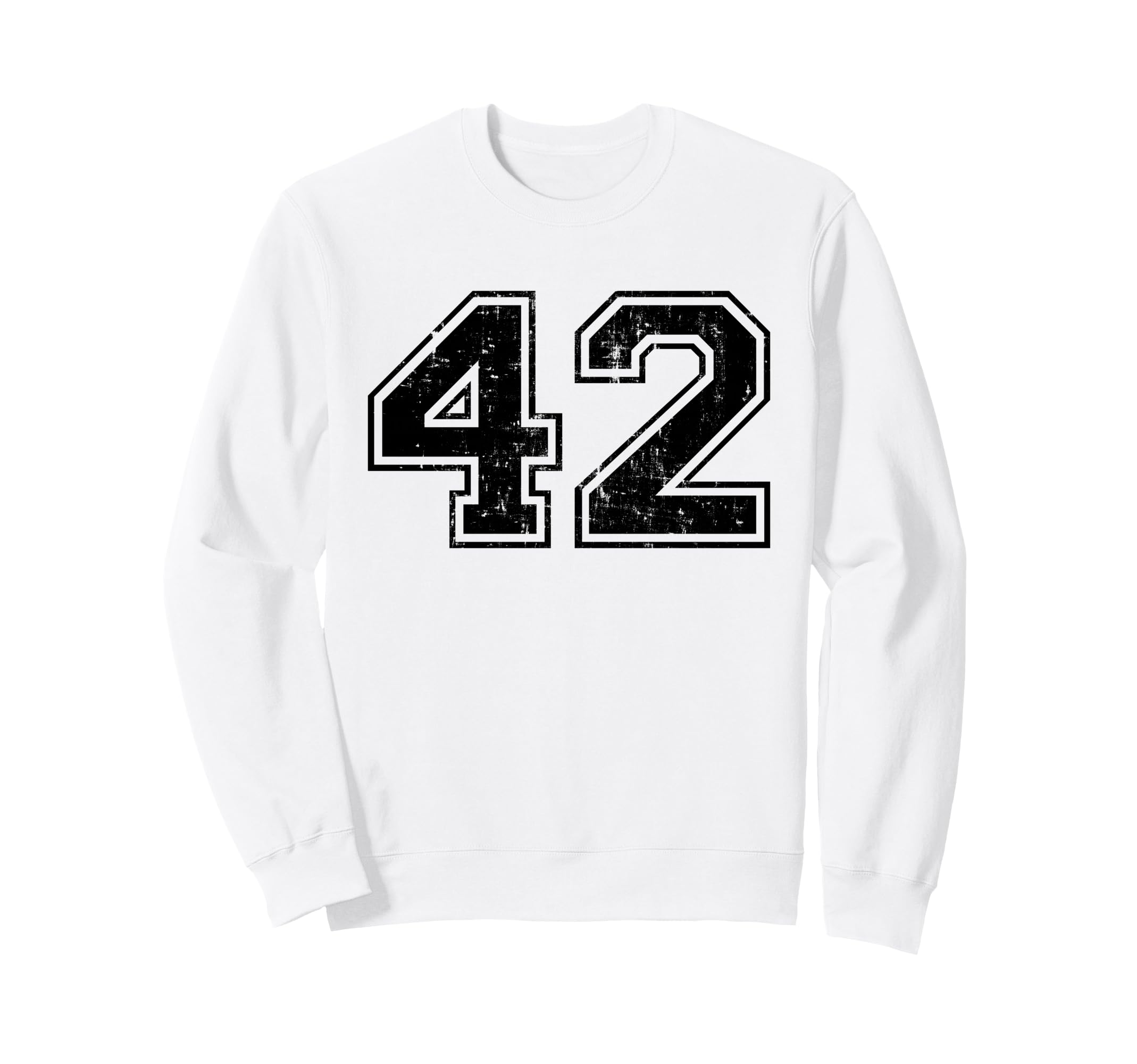 Number 42 Varsity Distressed Sport Sweatshirt - Fun Novelty Design Unisex