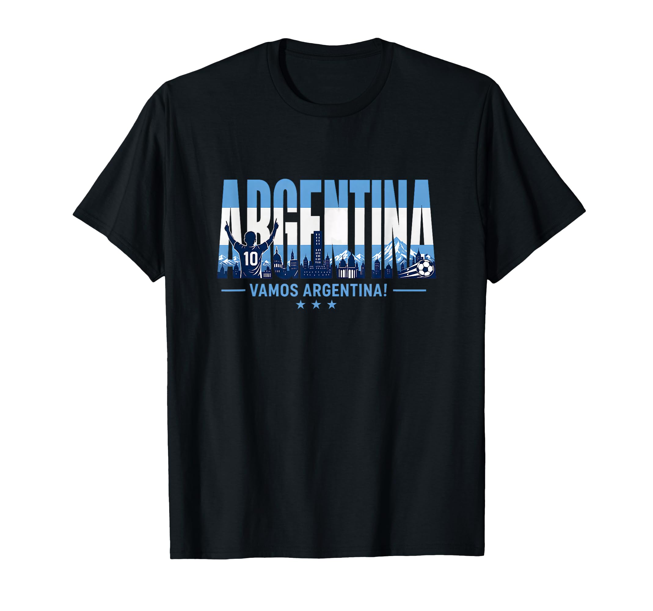 Argentina Soccer Vamos Argentina Football T-Shirt - Novelty Apparel Unisex