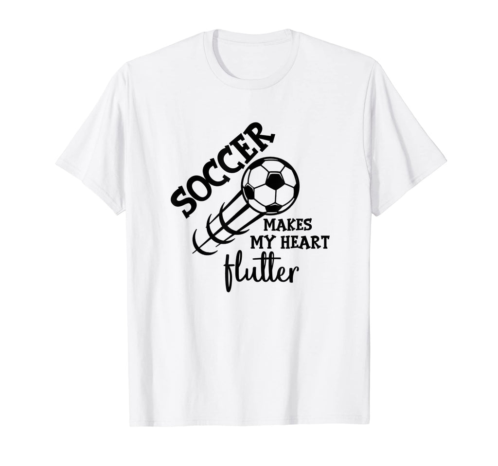Soccer Makes My Heart Flutter Soccer Coach T-Shirt - Trendy Graphic Unisex