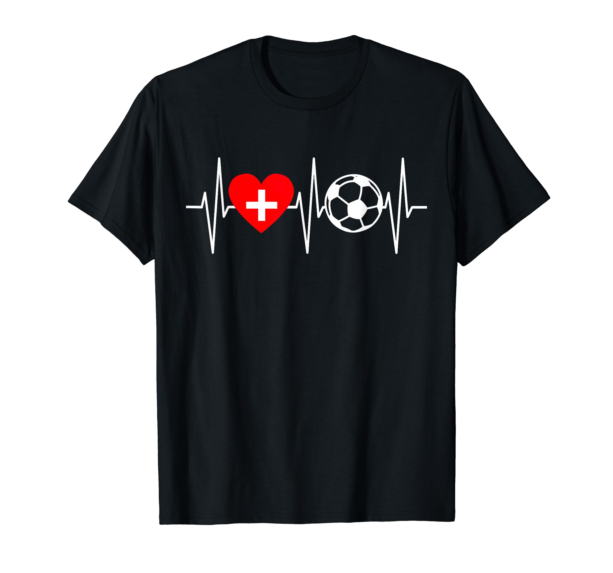 Switzerland Soccer Flag Heart Swiss T-Shirt - Minimalist Print Men Women