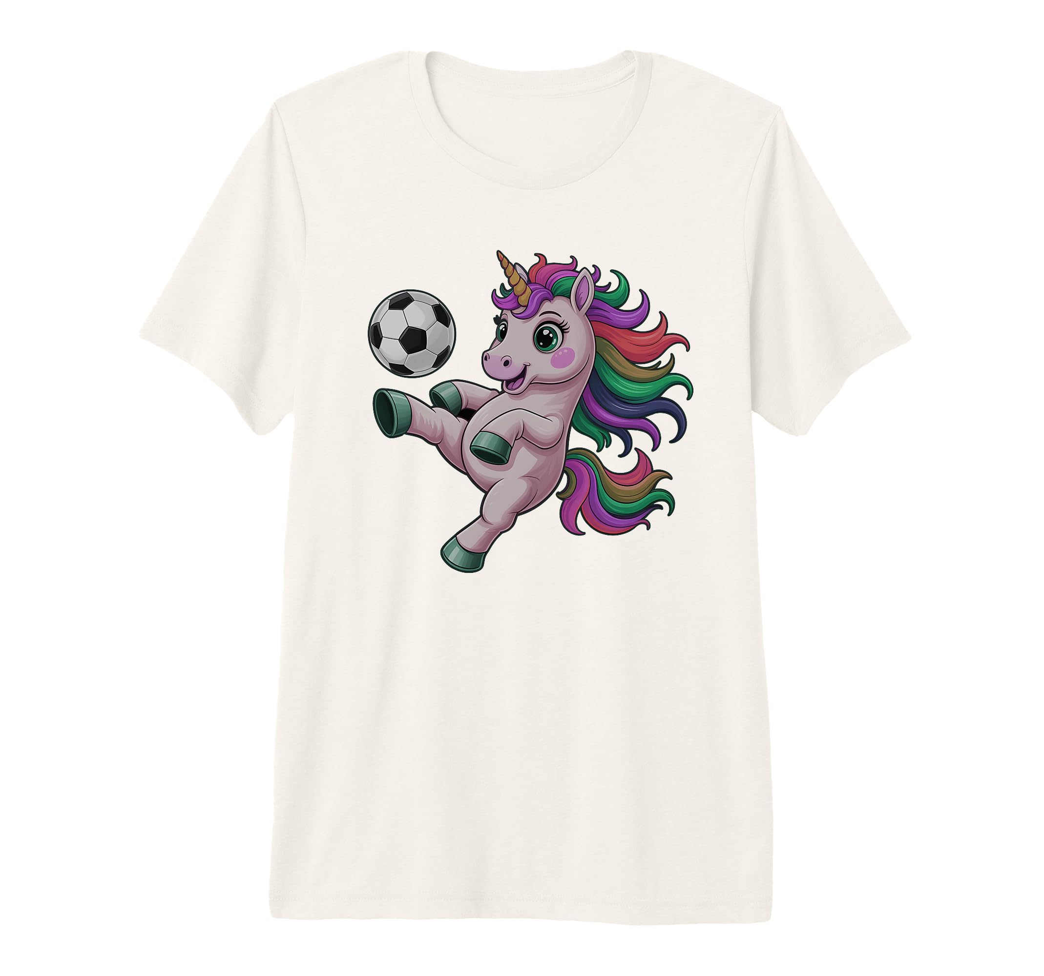 Funny Soccer Unicorn Just Who T-Shirt - Casual Everyday Wear for Adults