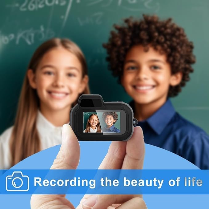 Keychain Camera, World's Smallest 1080P HD Mini Camera, Retro Portable Mini, 100 Mins Battery Life, for Students, Kids (16G)
