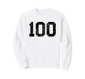 Black Distressed Sport Team Number 100 Sweatshirt - Custom Art Print Unisex