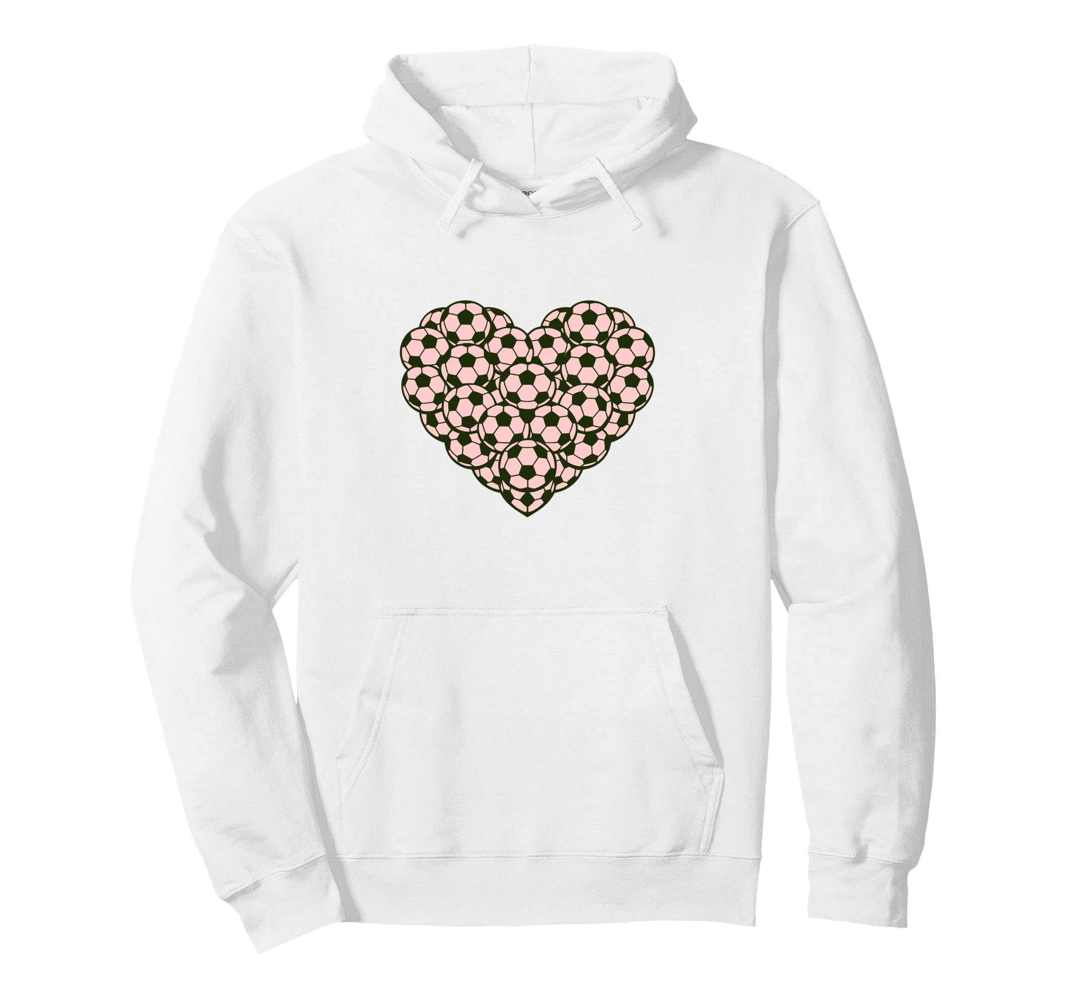 Heart Shaped Soccer Ball Art Hoodie - Streetwear Style for Adults