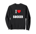 I Love Soccer Sweatshirt - Minimalist Print for Adults