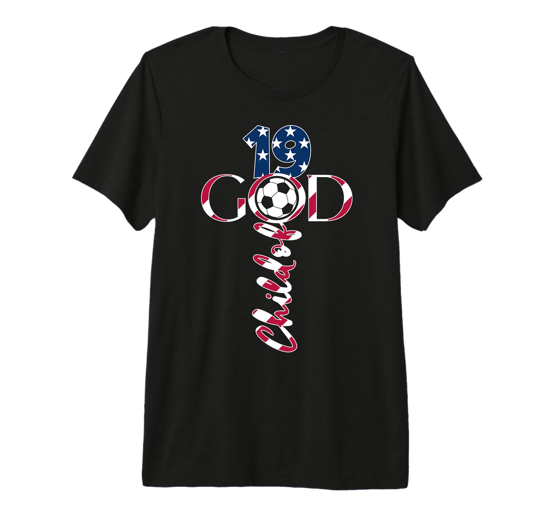 Jesus 19 Years Child God Soccer T-Shirt - Fun Novelty Design Men Women