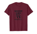 Soccer Love Conquers All Inspirational T-Shirt - Novelty Apparel for Adults