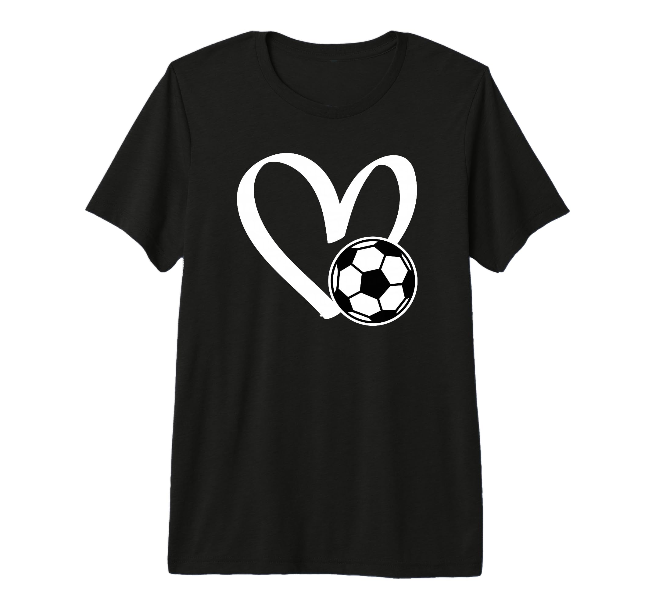 Soccer Ball Heart Tri Blend T-Shirt - Custom Art Print Unisex