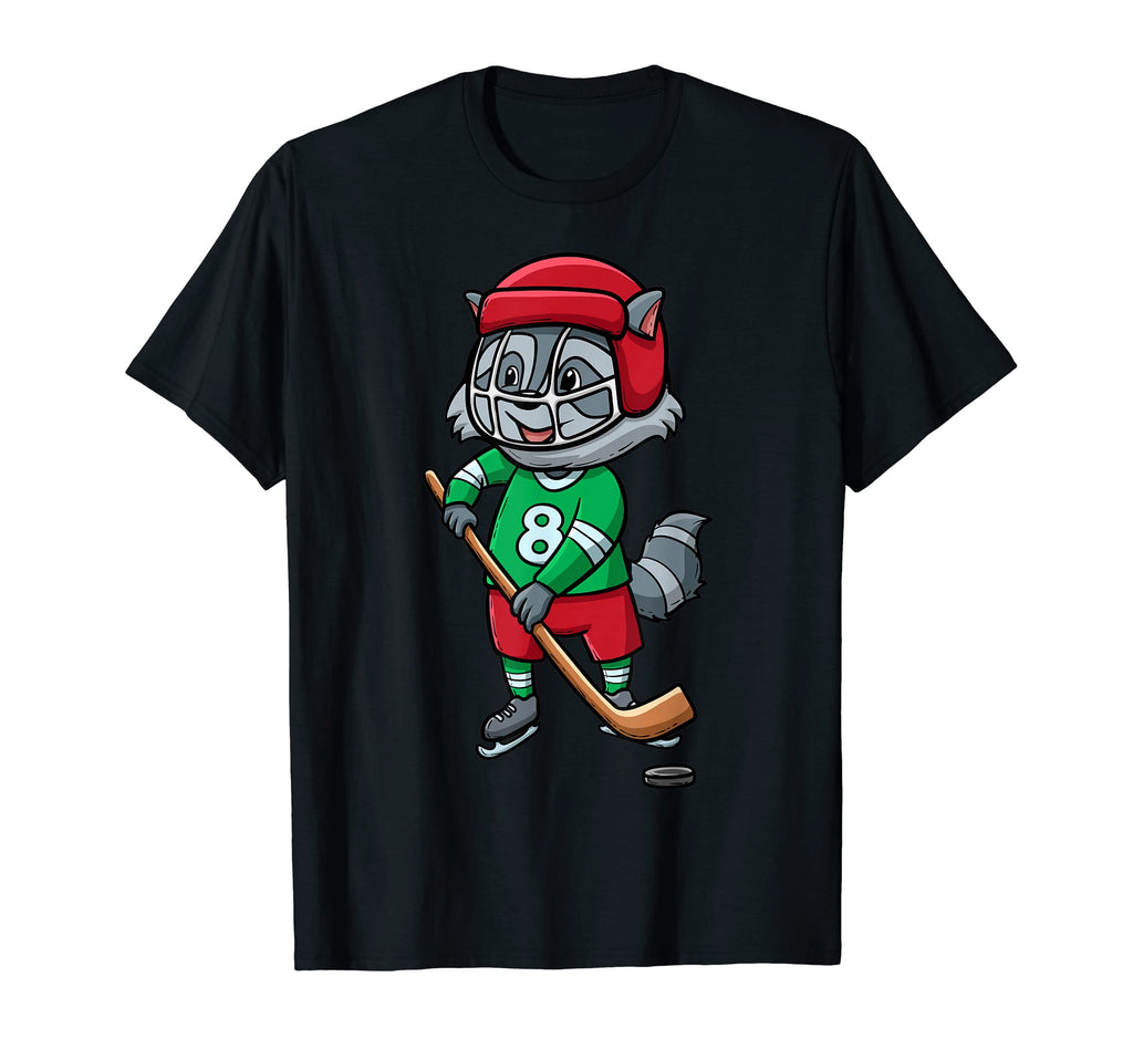 Trash Panda Ice Hockey Enthusiast T-Shirt - Minimalist Print for Adults