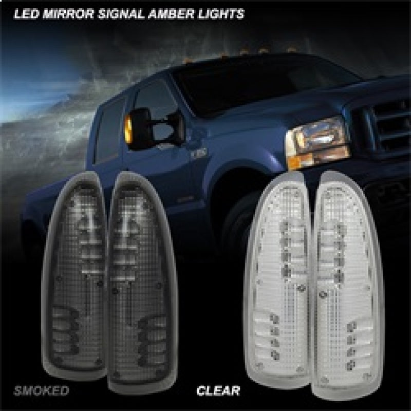 SPYDER xTune Ford Superduty F250-F650 03-07 Amber LED Mirror Signal Lens - Smoke ACC-LED-FDSD99-MR-SM 9924729